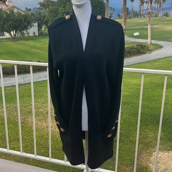 St. John Knitted Black cardigan size medium
